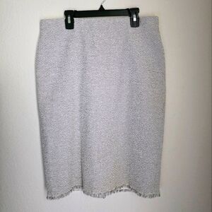 ANN TAYLOR Elegant Gray & White Women's Pencil Skirt